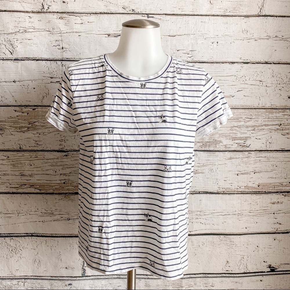 Bershka stripped top with pugs